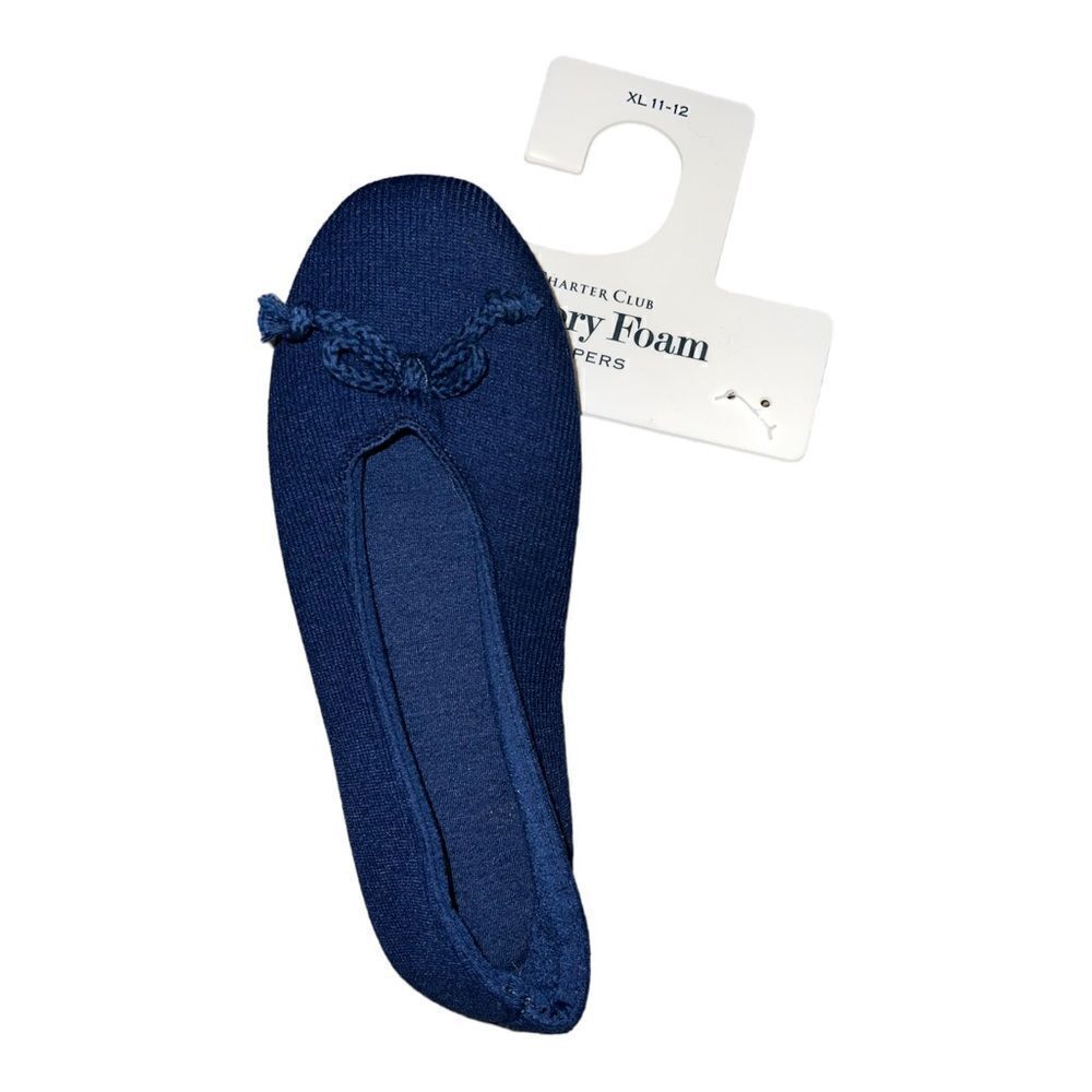 Charter Club Women’s Navy Blue Ballerina Slipper LEFT SHOE ONLY Amputee XL NWT